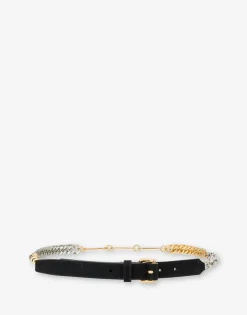 Clearance Calfskin belt with chains Belts