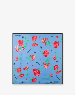 Best Carnation Print Silk Scarf Scarves & Foulard