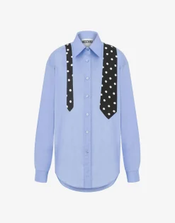 Outlet Cotton Muslin Shirt Tie Shirts & Tops
