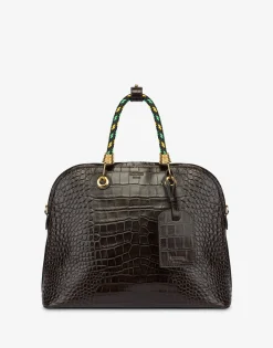 Discount Croc Print Braided Cord Handbag Handbags