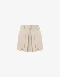 Outlet Gabardine Mini Skirt with Trench Details Skirts