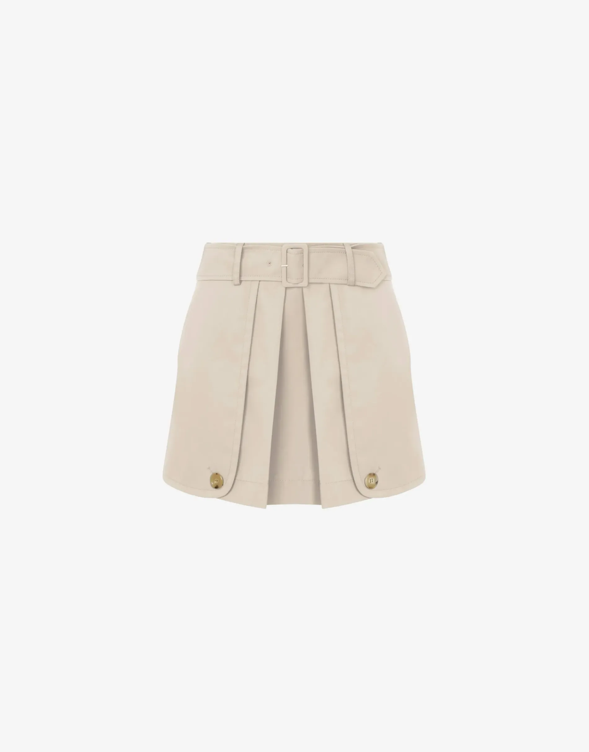 Outlet Gabardine Mini Skirt with Trench Details Skirts