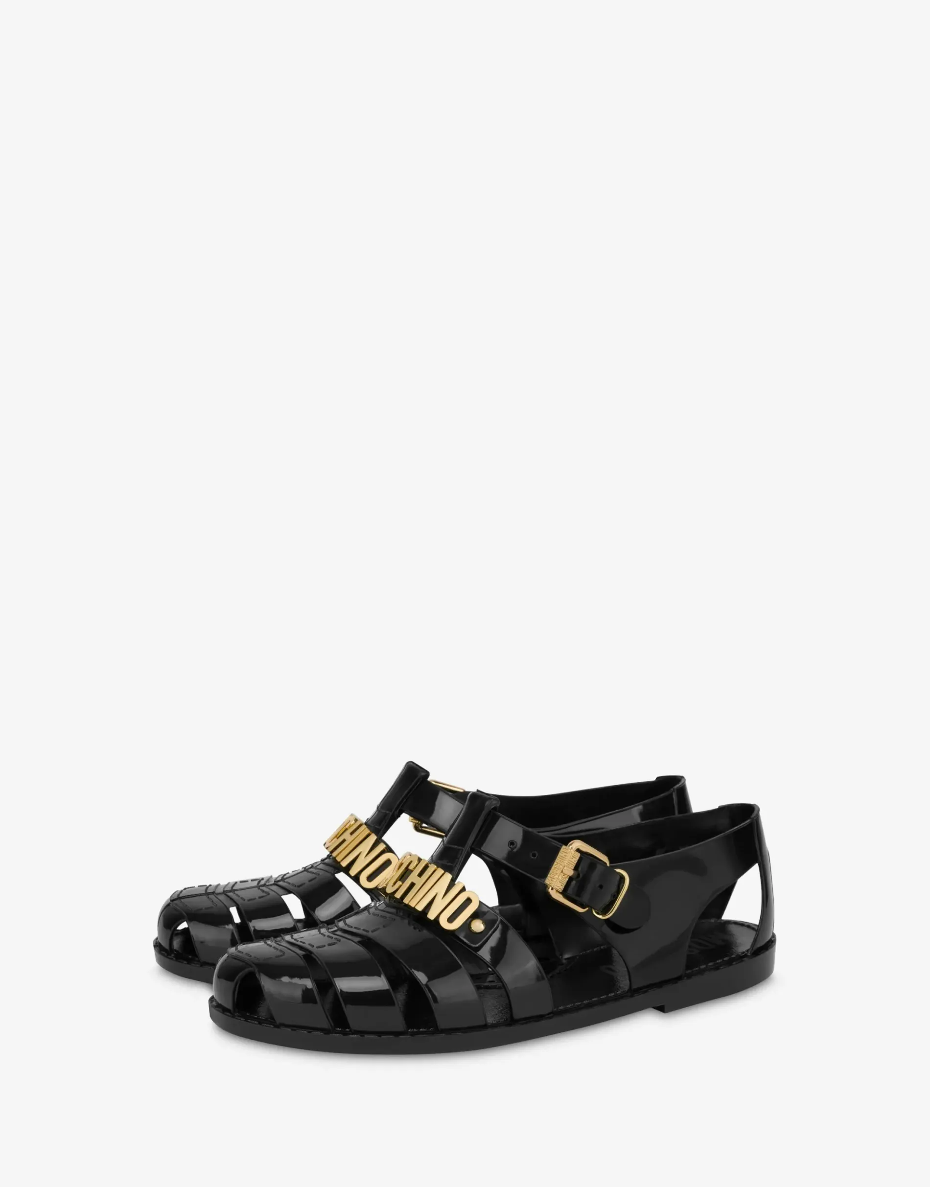 Online Jelly sandals with Lettering logo Flats