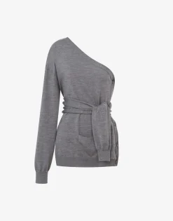 Discount One-Shoulder Wool Cardigan Tailored Twist Knitwear