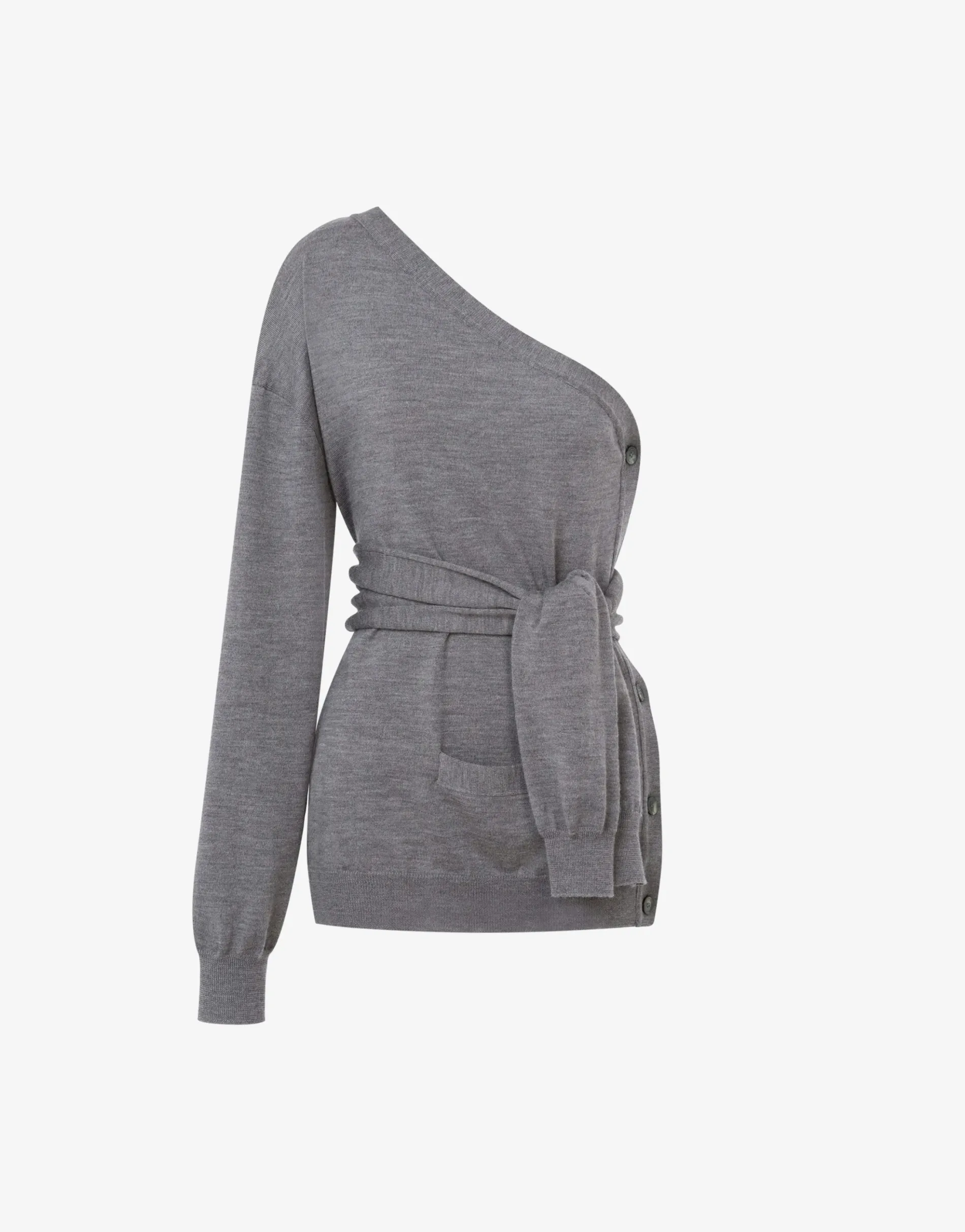 Discount One-Shoulder Wool Cardigan Tailored Twist Knitwear