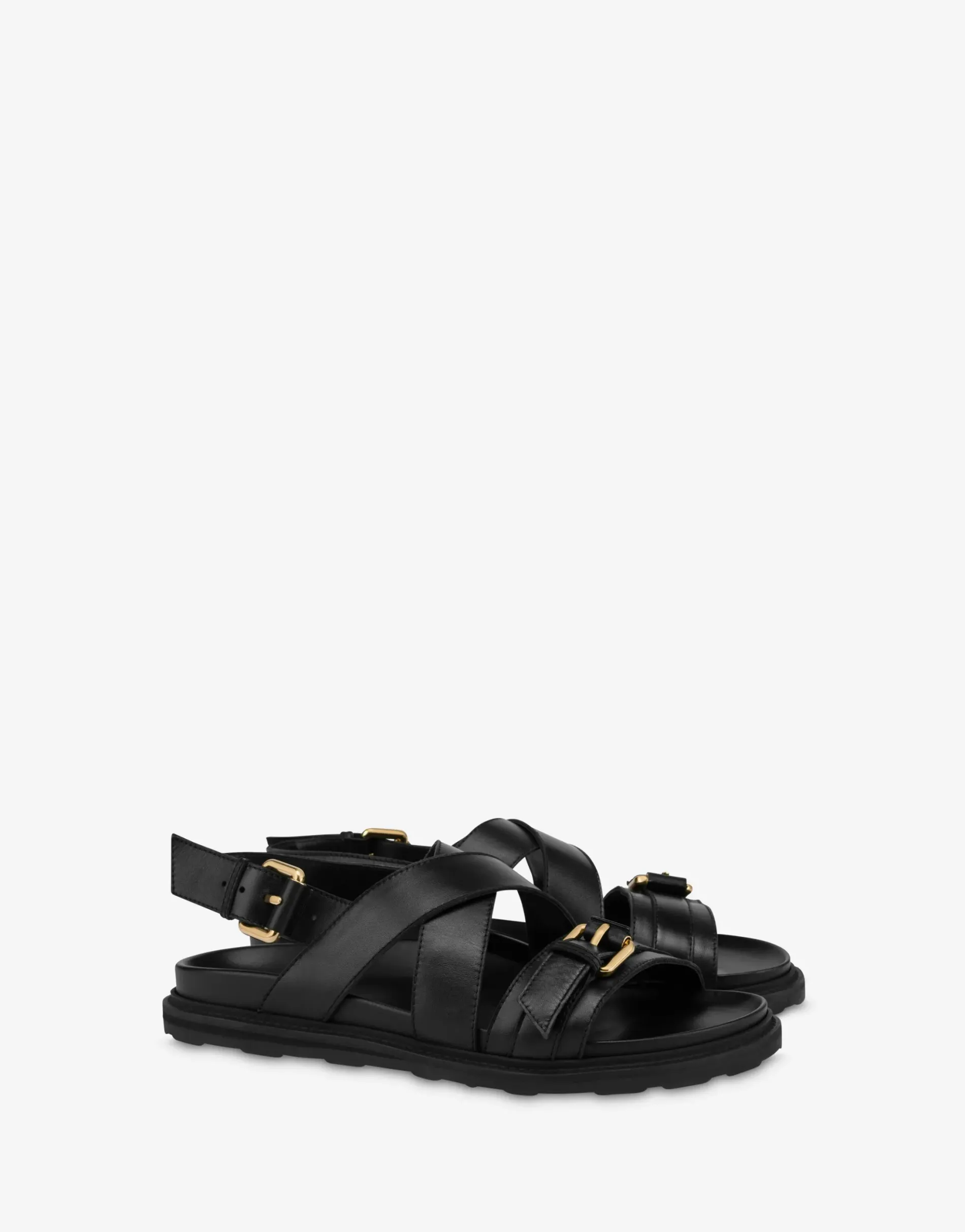 Clearance Sandals in calf leather with buckles Sandals & Mules