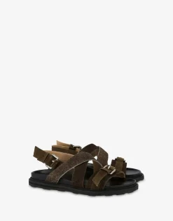 Sale Sandals in suede with buckles Sandals & Mules