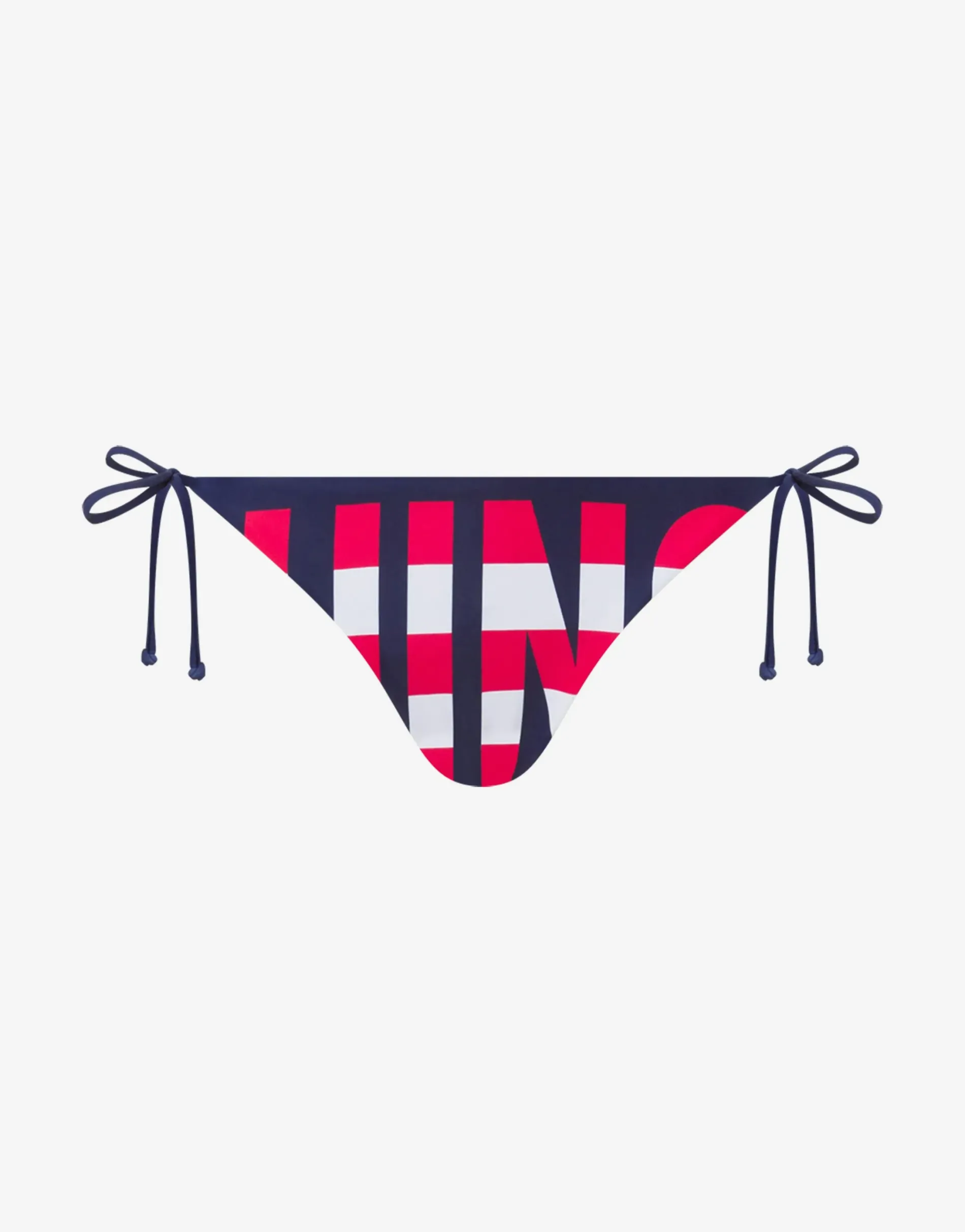 Online Striped Lettering Logo Swim Briefs with Laces Swimwear