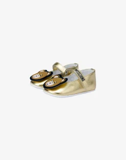 Sale Teddy Bear laminated Mary Jane ballet flats Girls Shoes|Girl