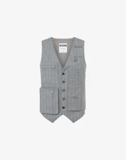 Clearance Wool Pinstripe Waistcoat Office Inspiration Jackets|Co-ords